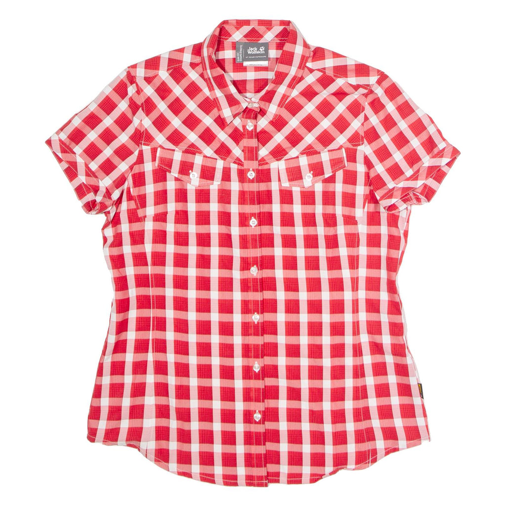 JACK WOLFSKIN Slim Fit Womens Shirt Red Check UK 16