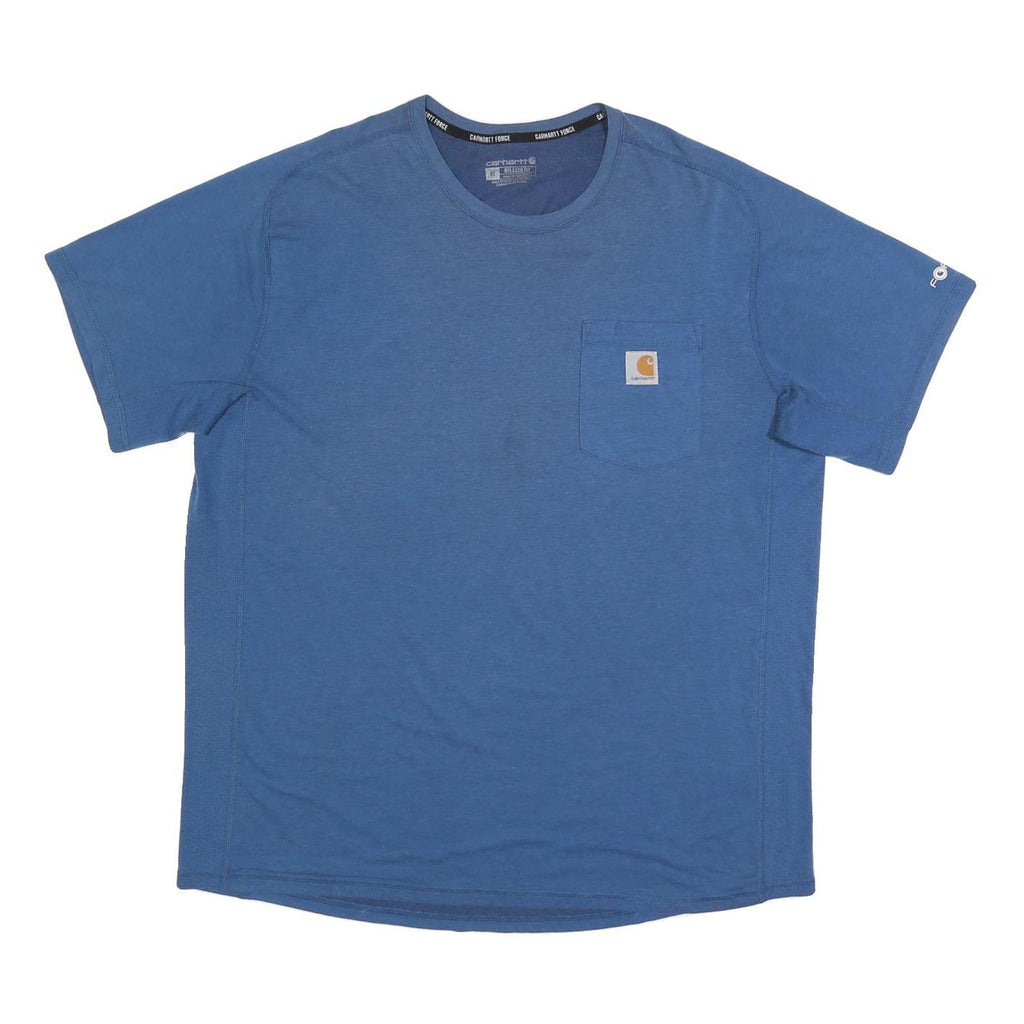 CARHARTT Mens Blue Pocket T-Shirt XL Short Sleeve Crew Neck Workwear Casual