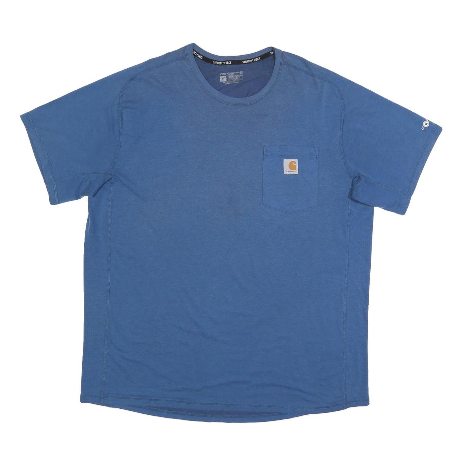 CARHARTT Mens Blue Pocket T-Shirt XL Short Sleeve Crew Neck Workwear Casual