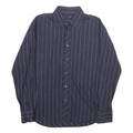 TED BAKER Mens Navy Blue Wavy Stripe Shirt M Cotton Long Sleeve Button