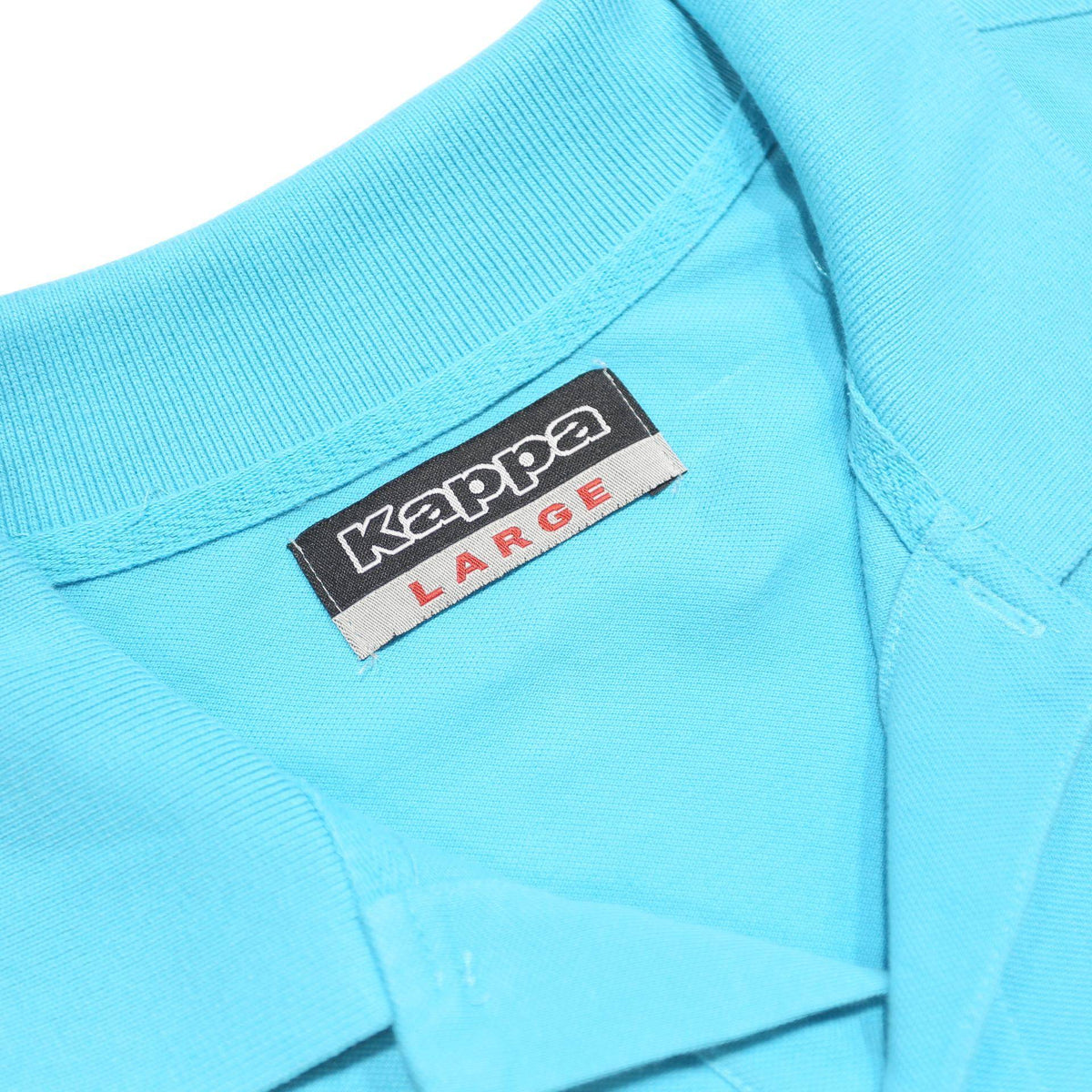 KAPPA Mens Blue Short Sleeve Plain L Cotton Polo Shirt Casual Basic