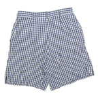 DINO VALIANO Womens Shorts Blue & White Check M W30 Casual Summer Lightweight