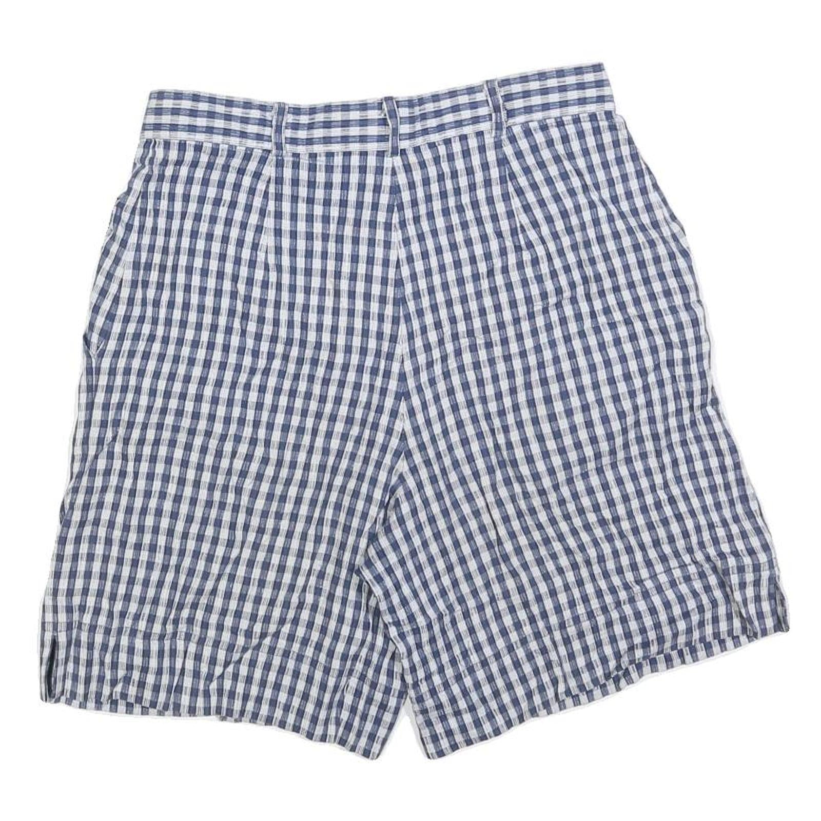 DINO VALIANO Womens Shorts Blue & White Check M W30 Casual Summer Lightweight