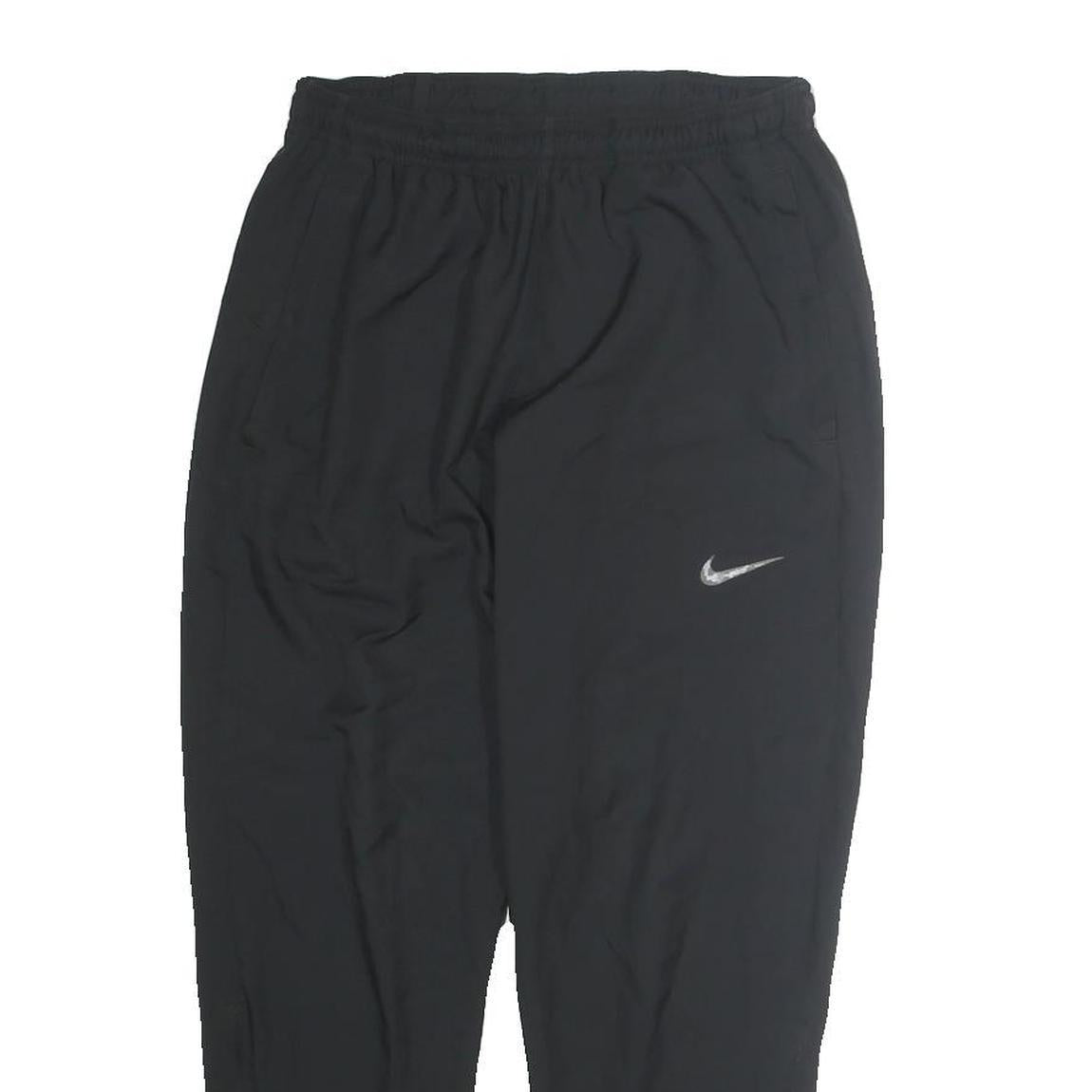 NIKE Mens Joggers Black M W28 L26 Slim Tapered Reflective Swoosh Logo