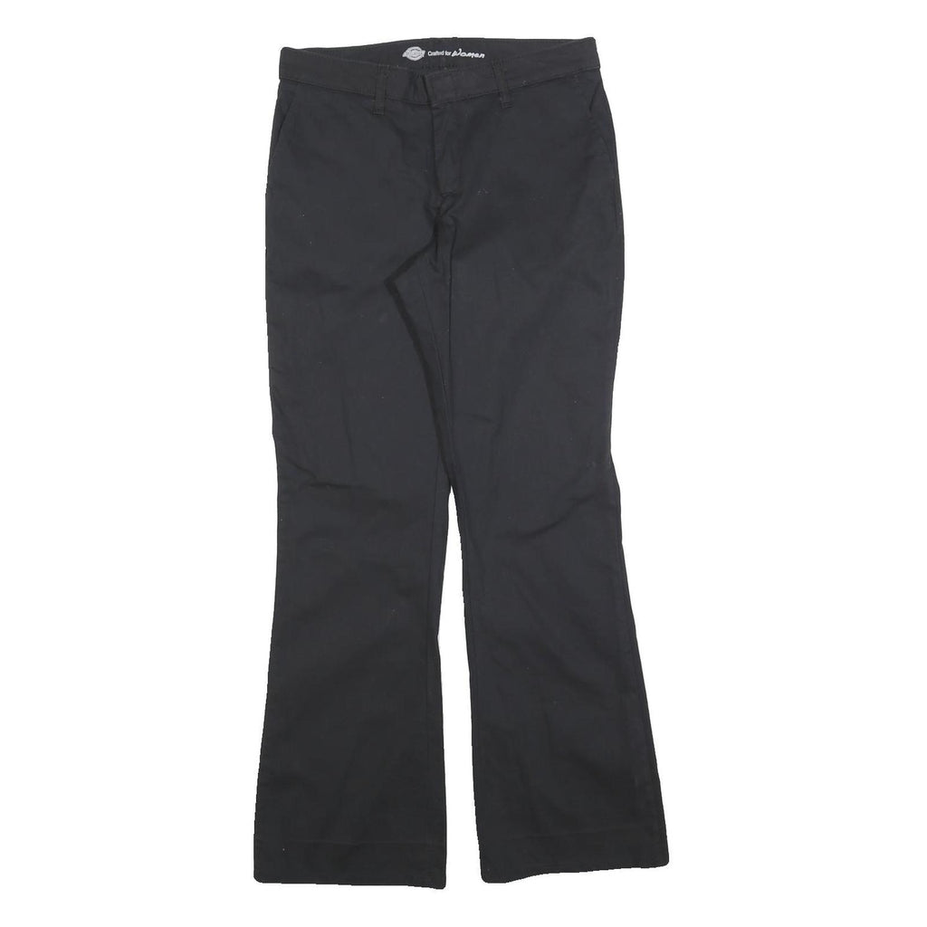 DICKIES Womens Cotton Blend Black Slim Bootcut Trousers W30 L30 Workwear