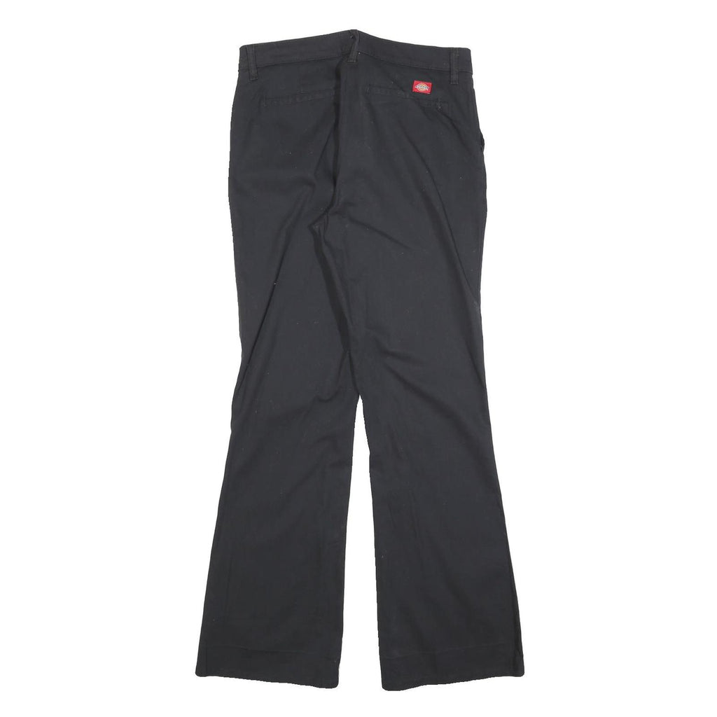 DICKIES Womens Cotton Blend Black Slim Bootcut Trousers W30 L30 Workwear