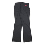 DICKIES Womens Cotton Blend Black Slim Bootcut Trousers W30 L30 Workwear