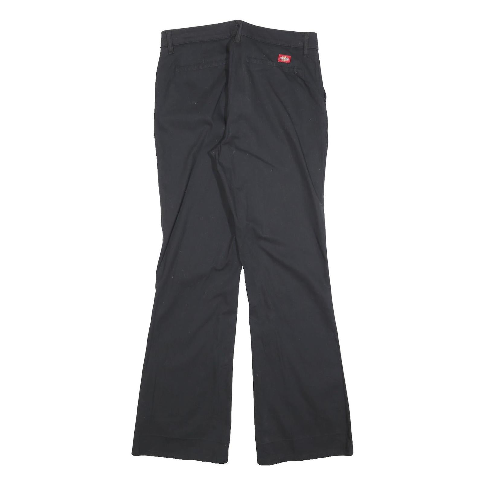 DICKIES Womens Cotton Blend Black Slim Bootcut Trousers W30 L30 Workwear