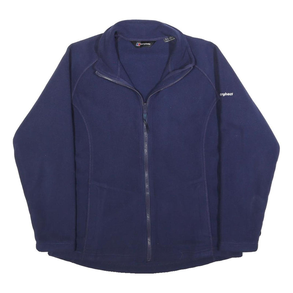 BERGHAUS Womens Blue Fleece Jacket UK 14 Polyester Zip Outdoor Casual Wear