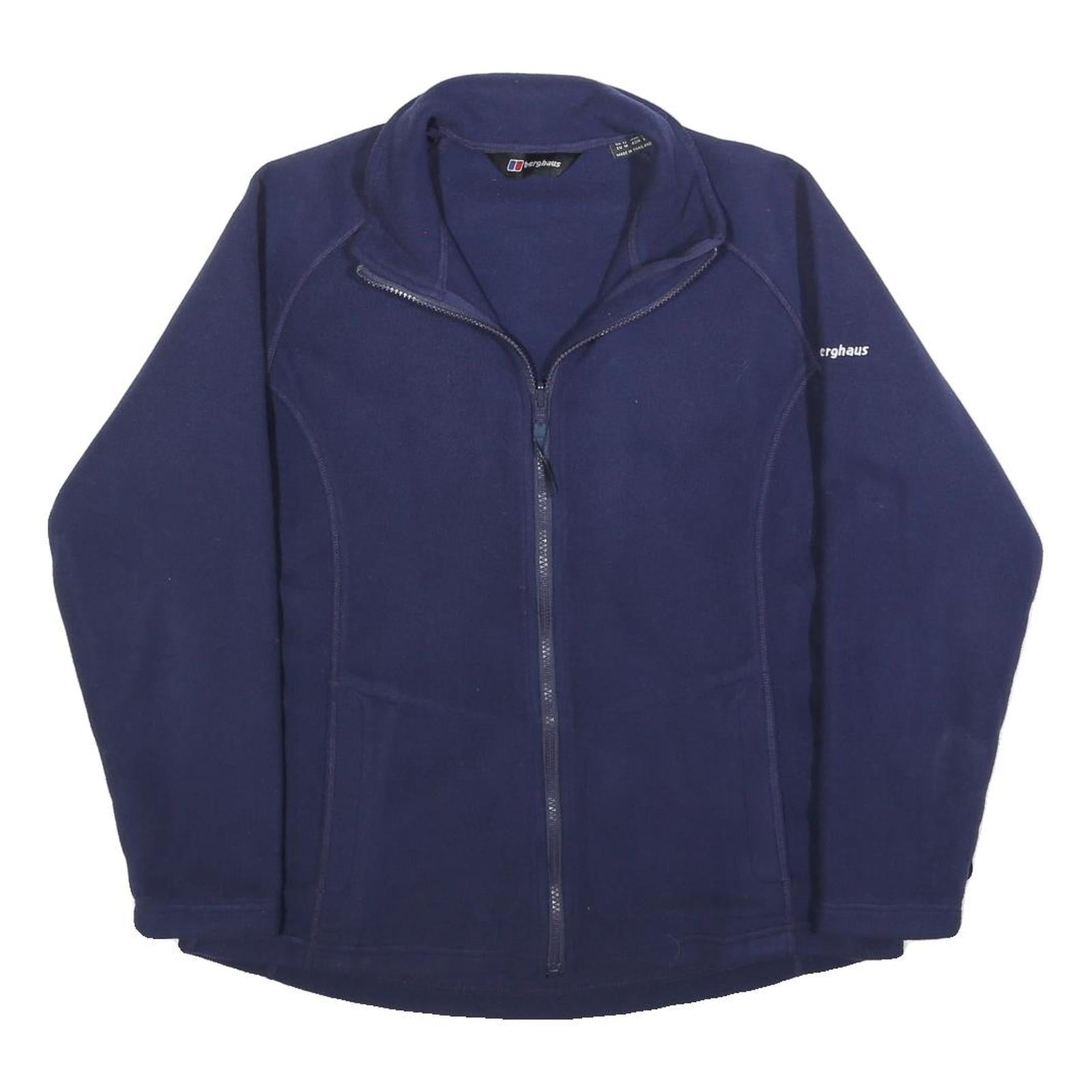 BERGHAUS Womens Blue Fleece Jacket UK 14 Polyester Zip Outdoor Casual Wear