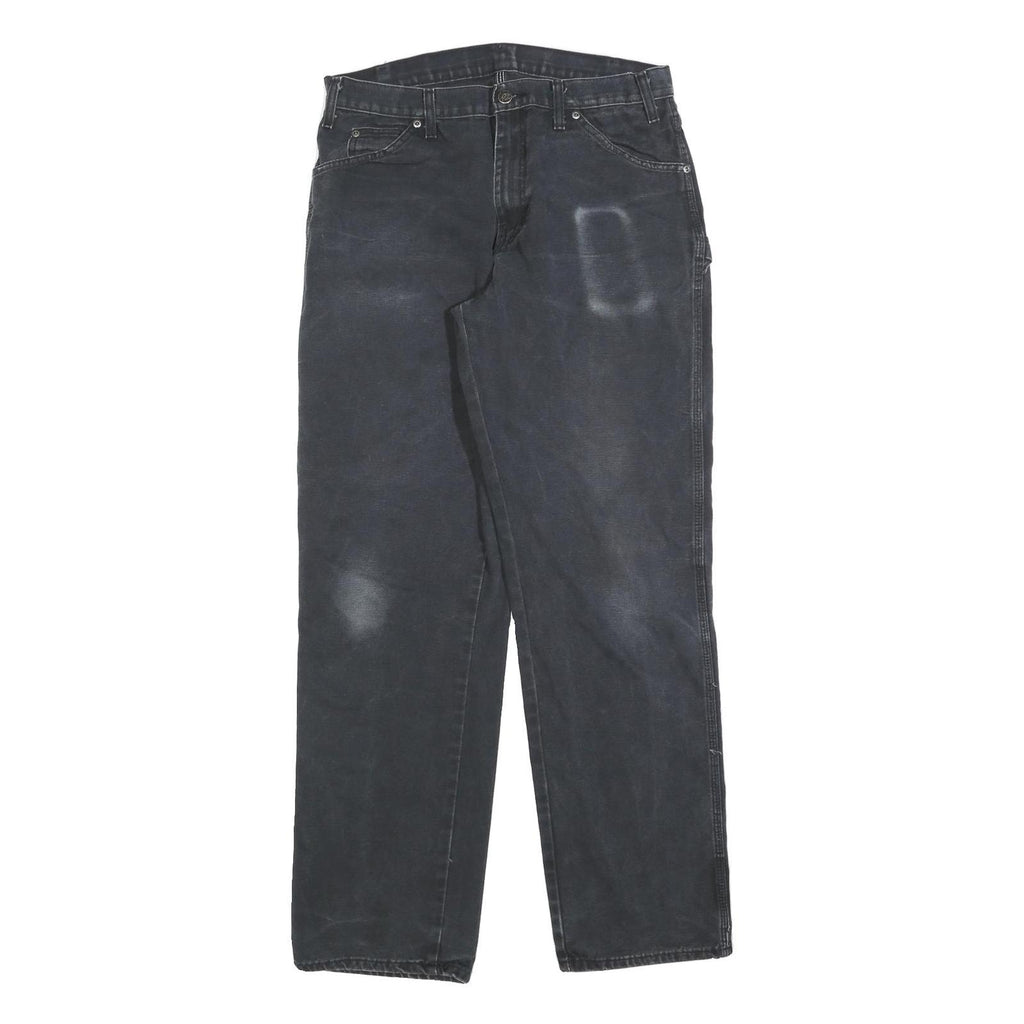 DICKIES Mens Regular Fit Black Denim Cotton Blend Jeans W34 L34 Workwear