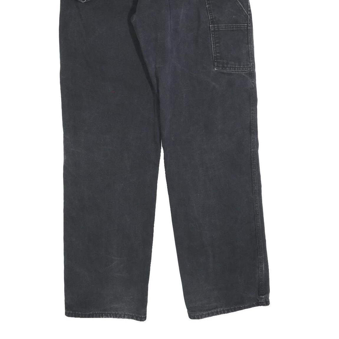 DICKIES Mens Regular Fit Black Denim Cotton Blend Jeans W34 L34 Workwear