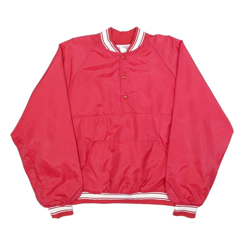 HARTWELL Mens Red Nylon Button Up Regular Fit Jacket L Sports Style