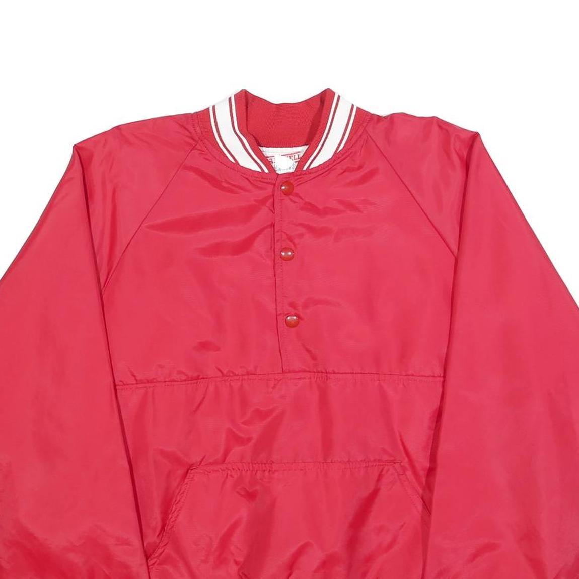 HARTWELL Mens Red Nylon Button Up Regular Fit Jacket L Sports Style