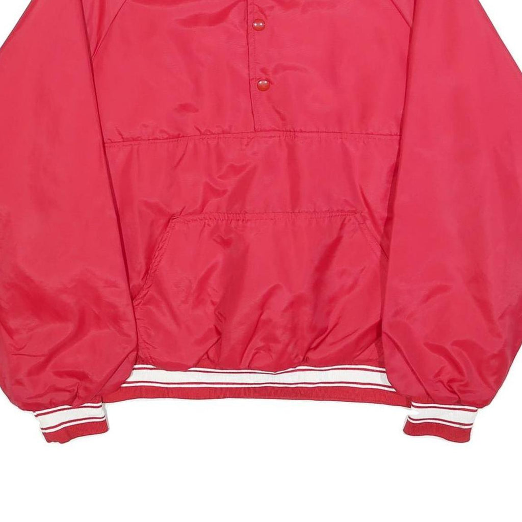 HARTWELL Mens Red Nylon Button Up Regular Fit Jacket L Sports Style