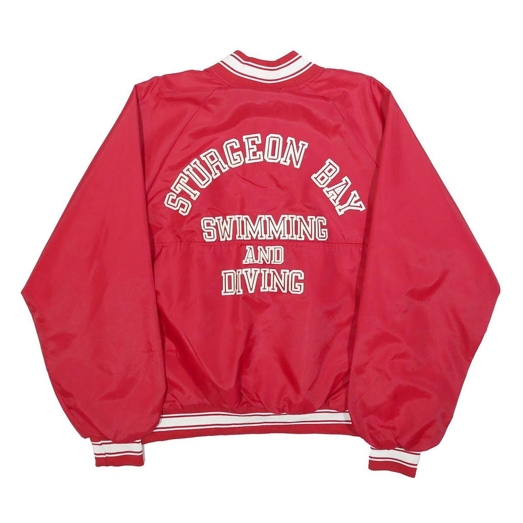 HARTWELL Mens Red Nylon Button Up Regular Fit Jacket L Sports Style