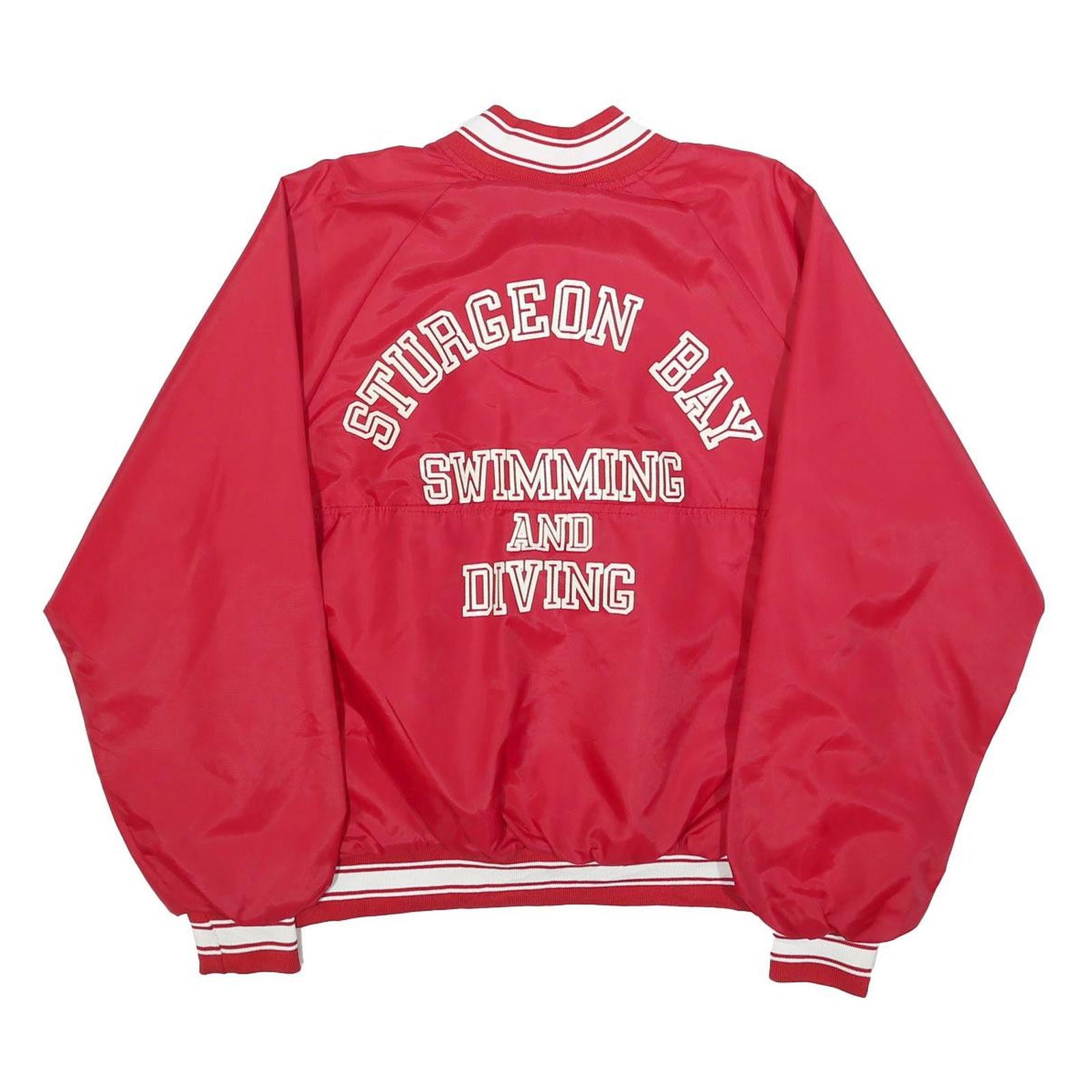 HARTWELL Mens Red Nylon Button Up Regular Fit Jacket L Sports Style