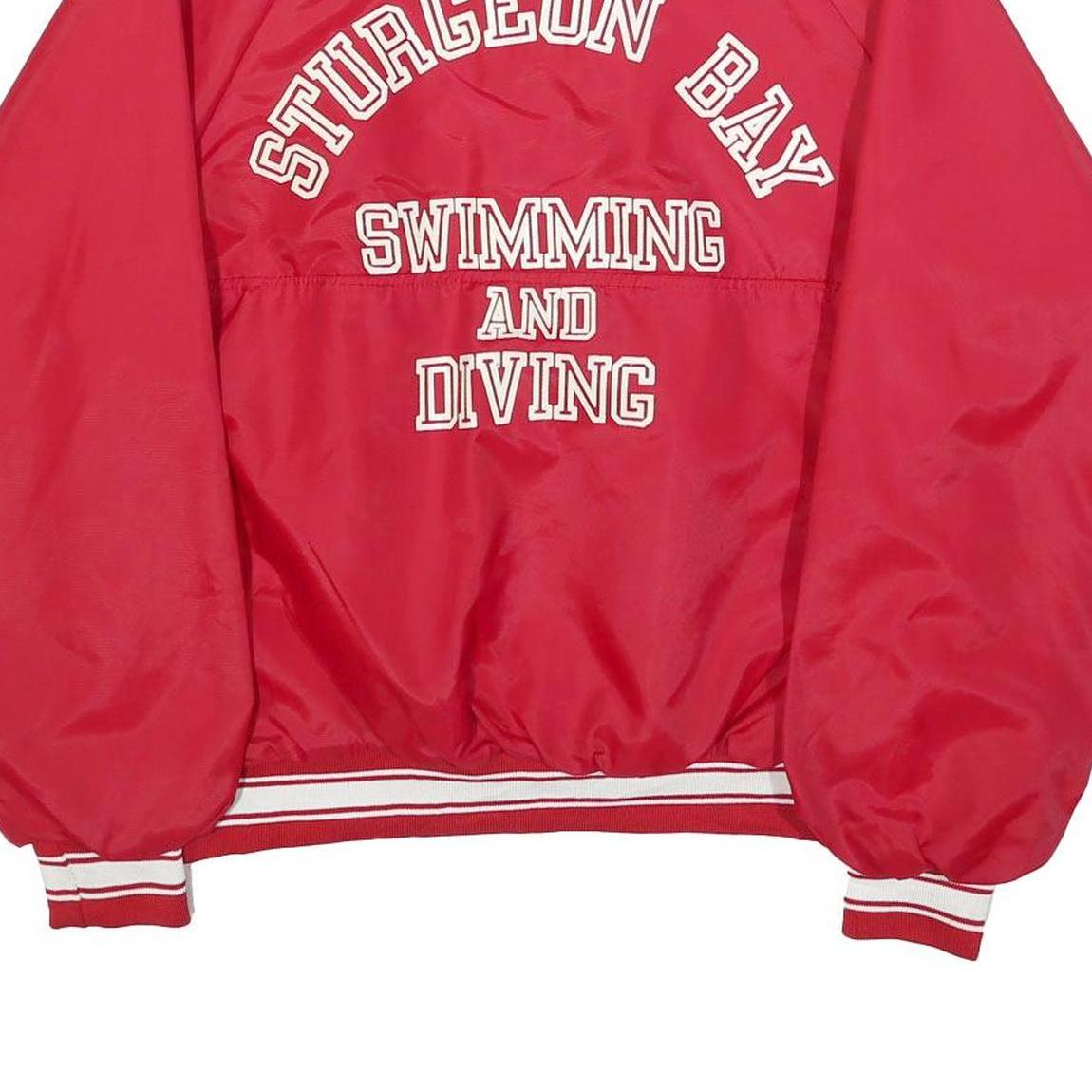 HARTWELL Mens Red Nylon Button Up Regular Fit Jacket L Sports Style