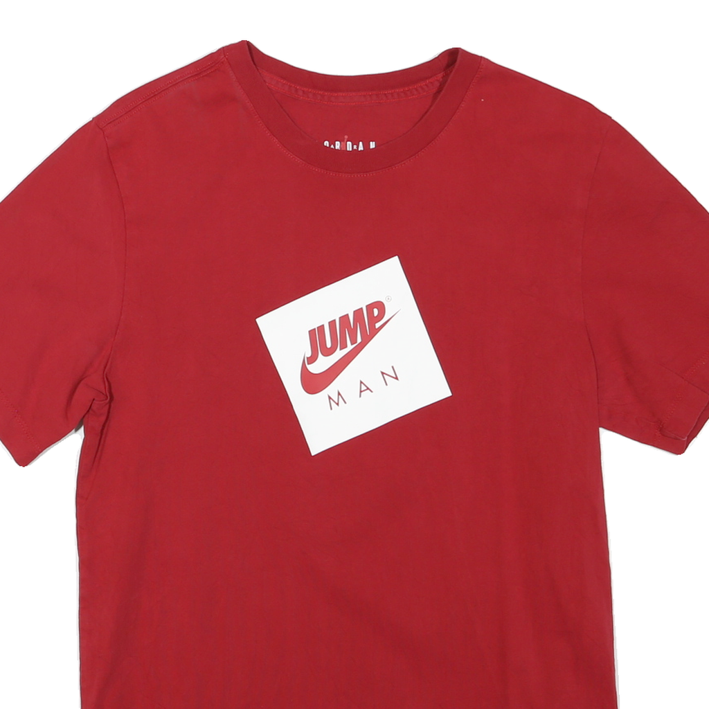 AIR JORDAN Mens Red Graphic T-Shirt S Short Sleeve Crew Neck Sportswear