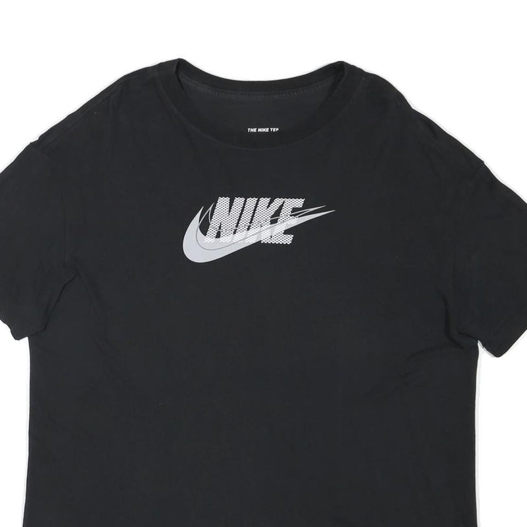 NIKE Mens Black Graphic T-Shirt L Short Sleeve Crew Neck Cotton Blend