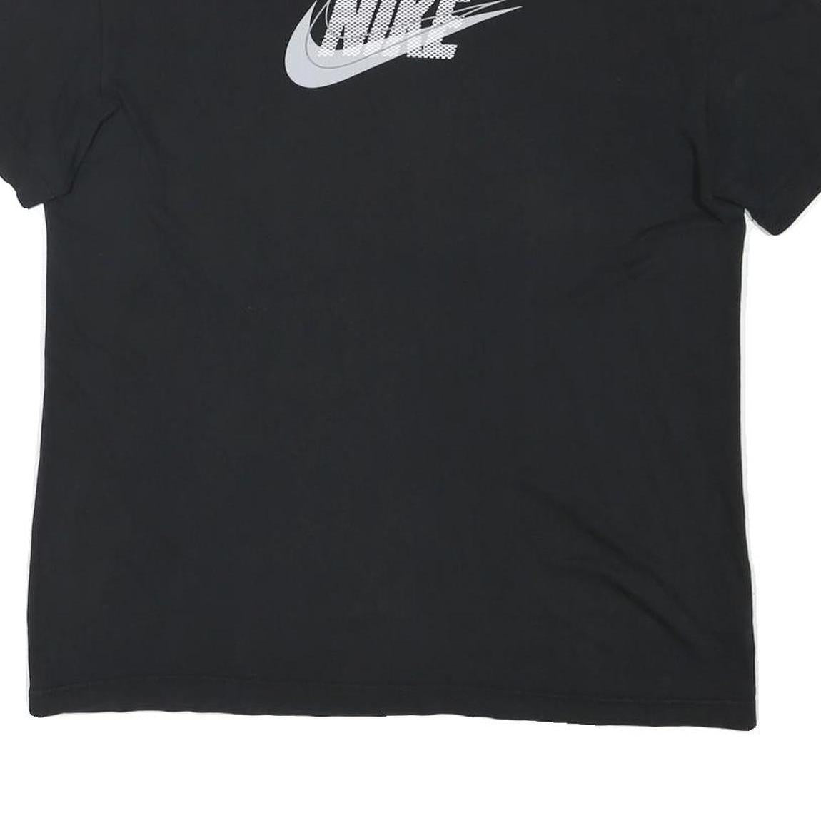 NIKE Mens Black Graphic T-Shirt L Short Sleeve Crew Neck Cotton Blend