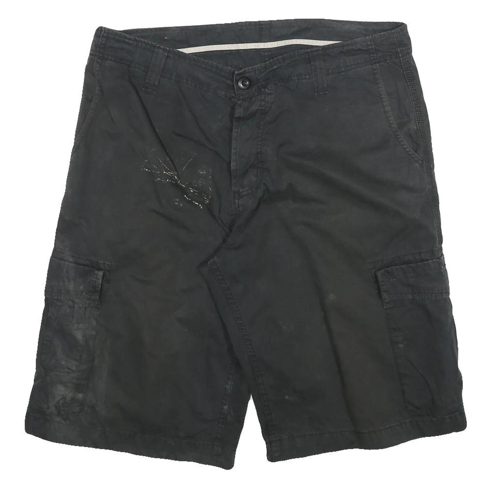 CARHARTT Mens Black Cargo Shorts 2XL W36 Cotton Blend Utility Workwear