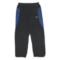 ADIDAS Mens Joggers Black & Blue Regular Tapered L W32 L30 Striped Logo