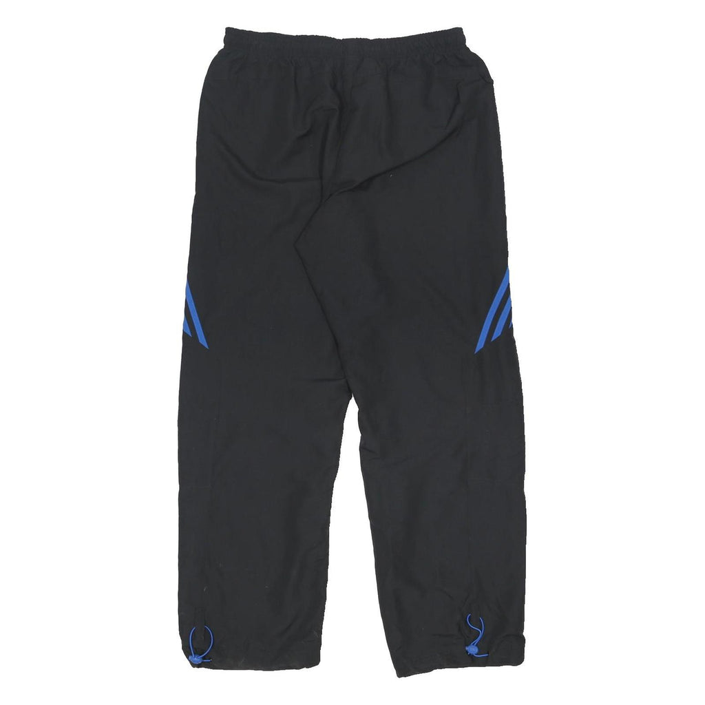 ADIDAS Mens Joggers Black & Blue Regular Tapered L W32 L30 Striped Logo