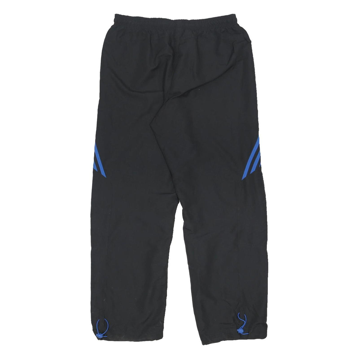 ADIDAS Mens Joggers Black & Blue Regular Tapered L W32 L30 Striped Logo