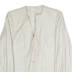 Womens White Pinstripe Button Cotton Blend Jacket XL Formal Workwear Blazer