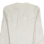 Womens White Pinstripe Button Cotton Blend Jacket XL Formal Workwear Blazer