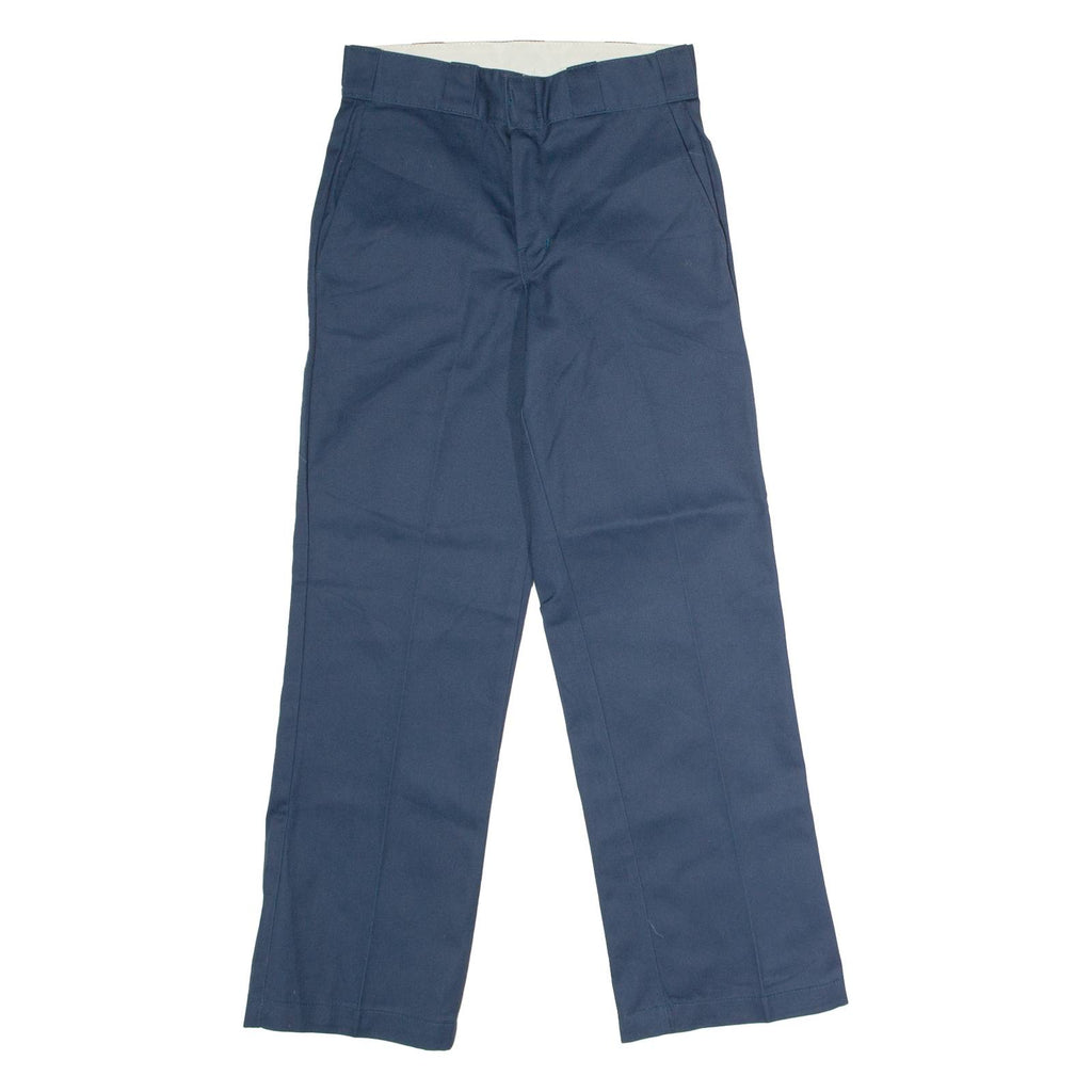 DICKIES Workwear Mens Twill Trousers Blue Regular Straight W26 L28
