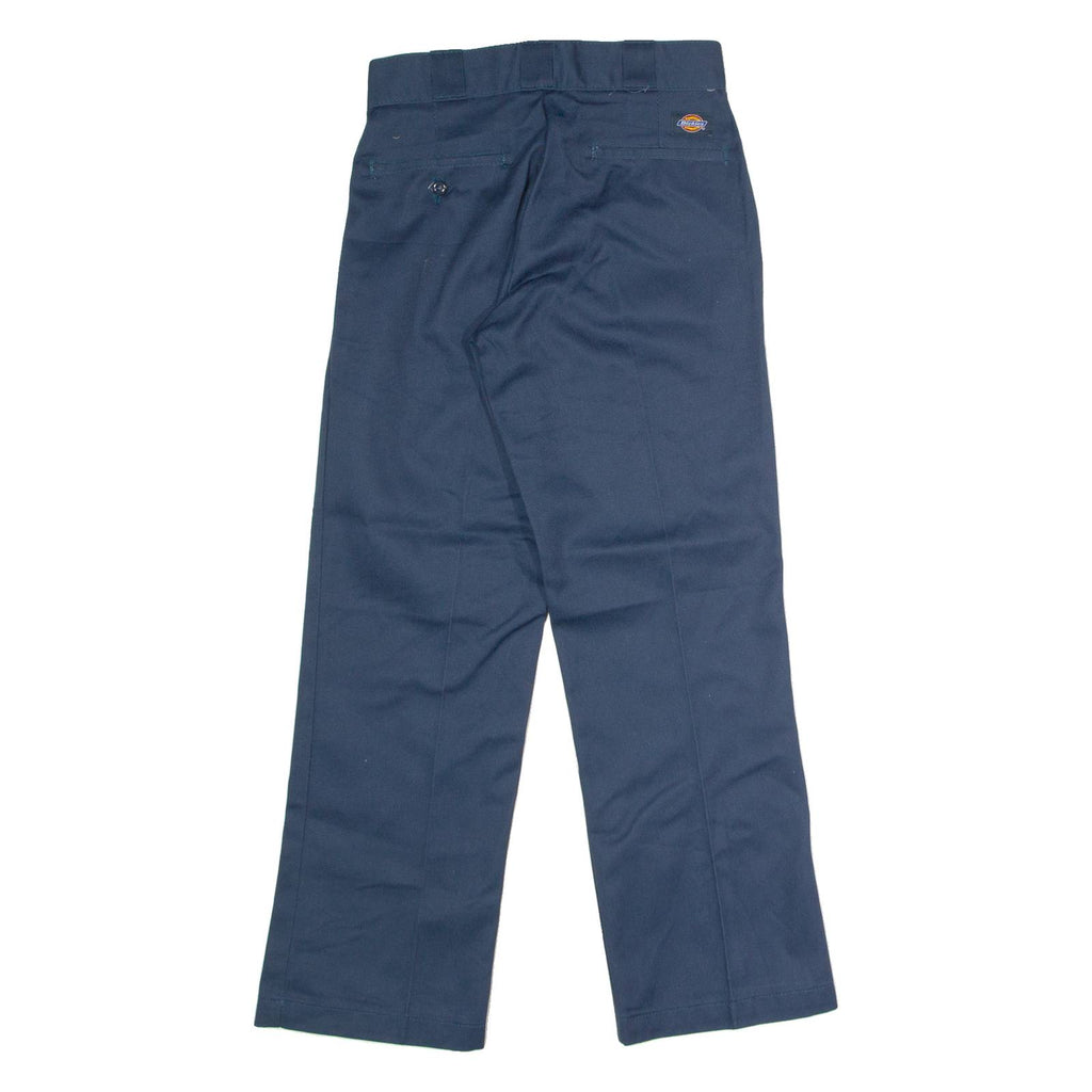 DICKIES Workwear Mens Twill Trousers Blue Regular Straight W26 L28