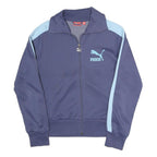 PUMA Womens Blue & Light Blue Track Jacket UK 12 Polyester Zip Sportswear