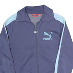 PUMA Womens Blue & Light Blue Track Jacket UK 12 Polyester Zip Sportswear