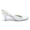 FLORDILUNA Womens White Leather Slingback Heels UK 4.5 Classic Elegant Shoes
