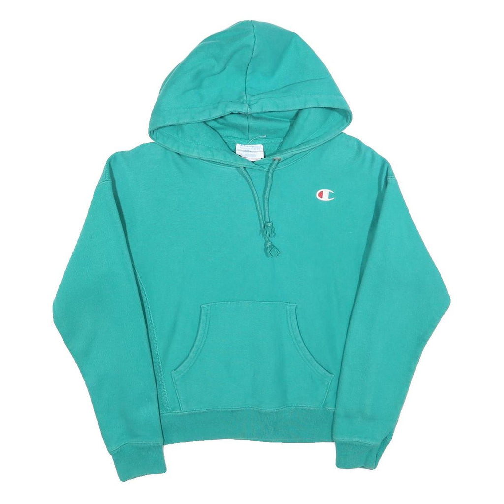 CHAMPION REVERSE WEAVE Womens Turquoise Pullover Hoodie S Casual Wear