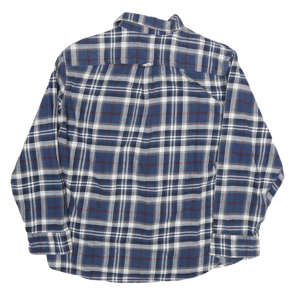 JACHS Mens Blue White & Red Checked Shirt XL Cotton Blend Casual Long Sleeve