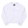 NIKE Girls White Jacket L Polyester Blend Zip Plain Sportswear Track Top