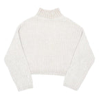 H&M Womens Cream Plain Pullover Pattern Crew Neck Chunky Knit S Soft Warm Cozy