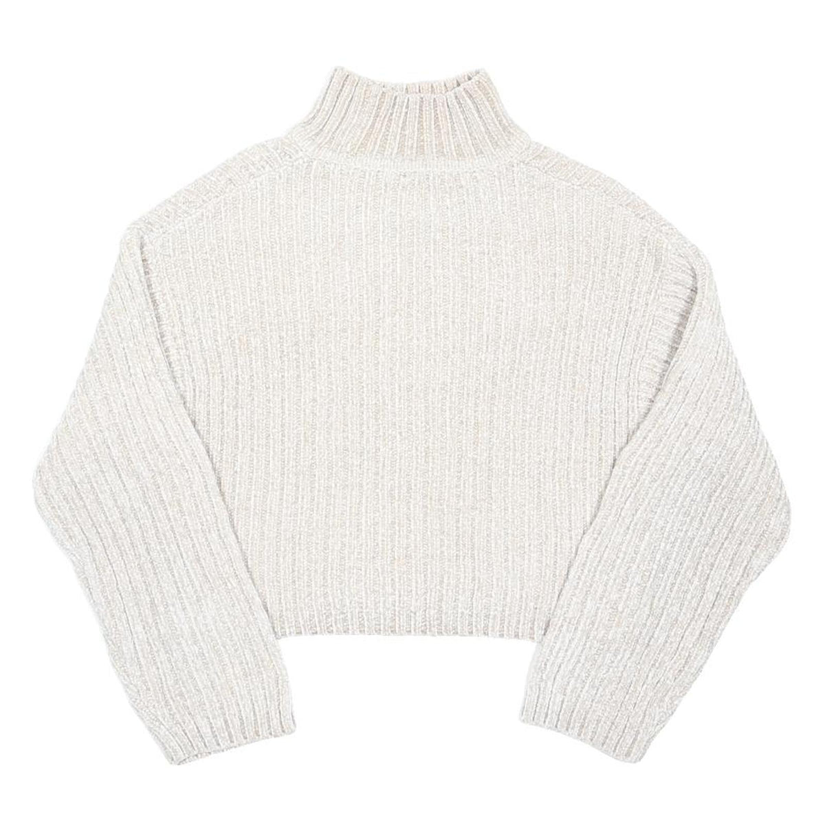 H&M Womens Cream Plain Pullover Pattern Crew Neck Chunky Knit S Soft Warm Cozy