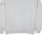 CHAMPION Mens Grey Greek Letters Crew Neck XL Applique Cotton Blend Sweatshirt