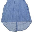 LEVI'S Womens Blue Denim Sleeveless Shirt S Button Neck Casual Top