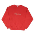 GUESS JEANS Mens Red Cotton Blend Crew Neck L Sweatshirt Logo Print