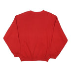 GUESS JEANS Mens Red Cotton Blend Crew Neck L Sweatshirt Logo Print