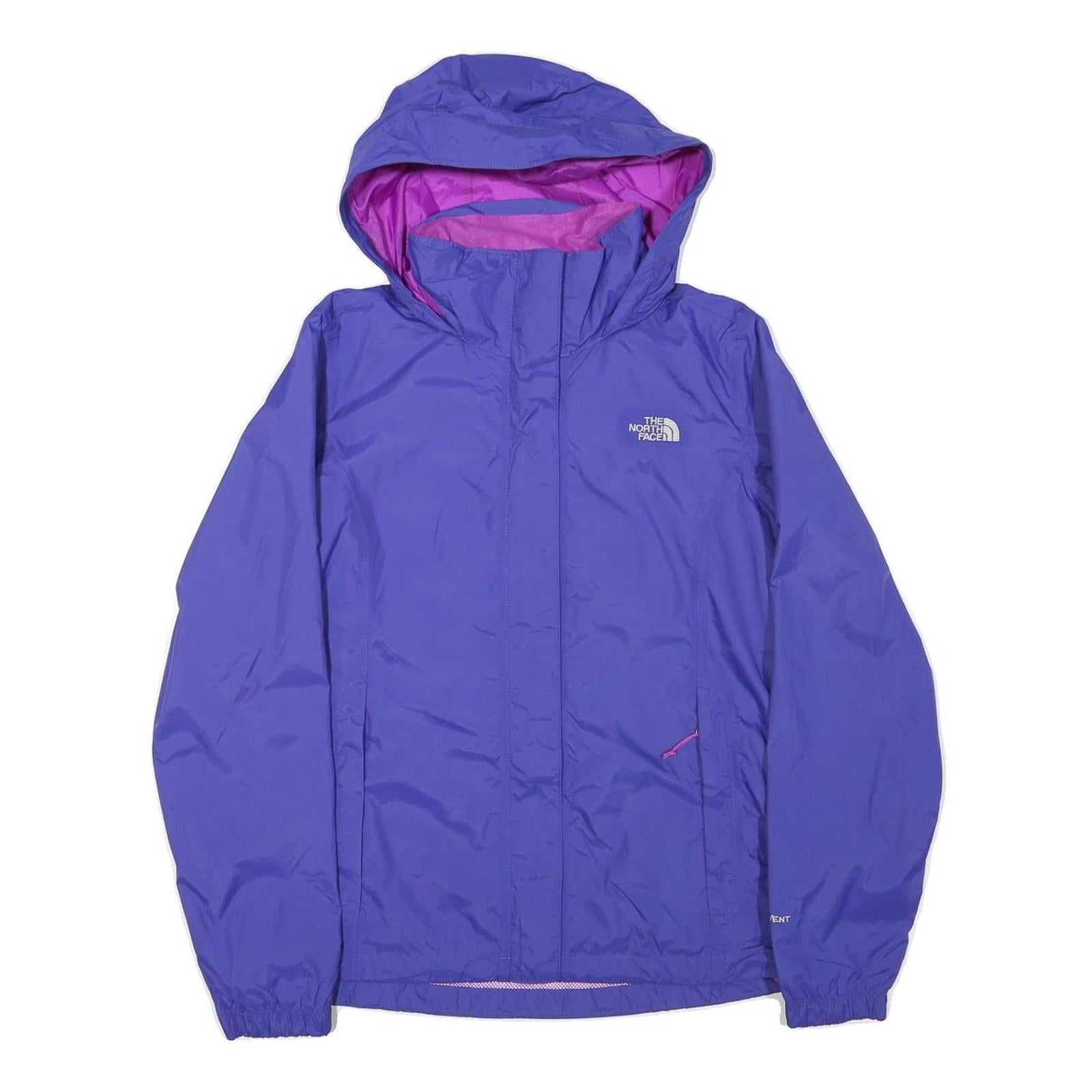 THE NORTH FACE Womens Purple & Pink Outdoor Jacket M Woven Plain Hooded Zip