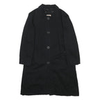 SANDRO Womens Black Cotton Button Jacket S Plain Classic Fit Lightweight
