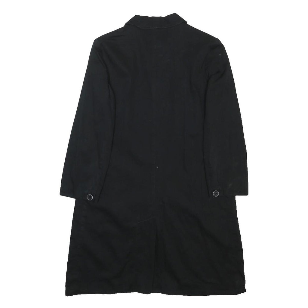 SANDRO Womens Black Cotton Button Jacket S Plain Classic Fit Lightweight