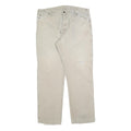 DICKIES Mens Relaxed Beige Cotton Blend Zip Trousers W42 L36 Workwear Casual