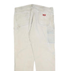 DICKIES Mens Relaxed Beige Cotton Blend Zip Trousers W42 L36 Workwear Casual